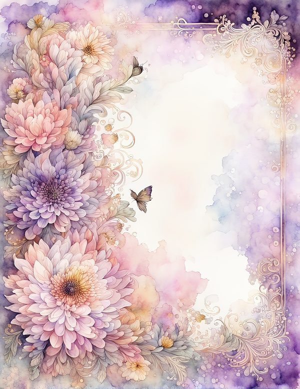 Blush Floral Frame Watercolor Digital Paper Kit: Printable Papers, Cards, Tags, Ephemera — image 6