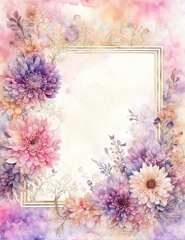 Blush Floral Frame Watercolor Digital Paper Kit: Printable Papers, Cards, Tags, Ephemera — image 8