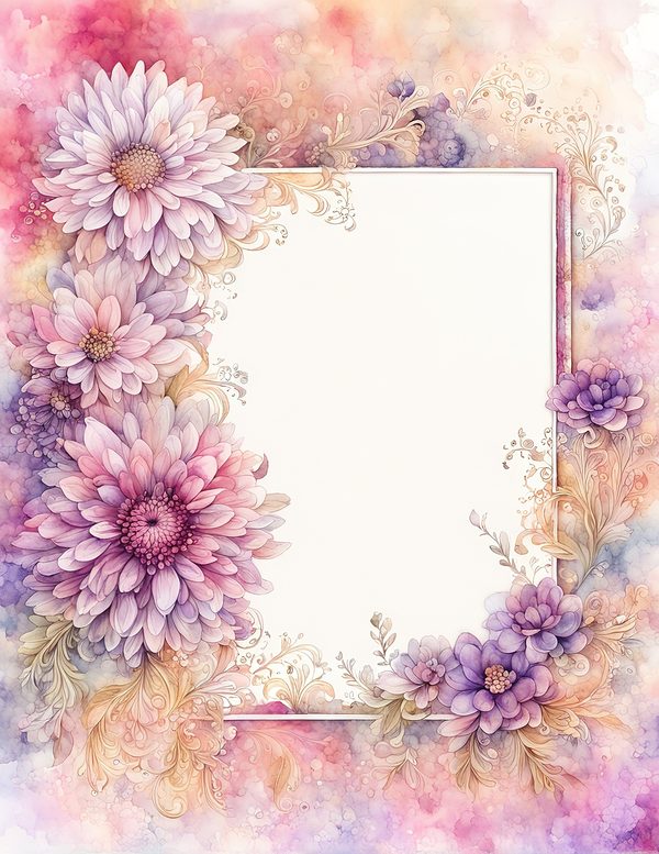 Blush Floral Frame Watercolor Digital Paper Kit: Printable Papers, Cards, Tags, Ephemera — image 11