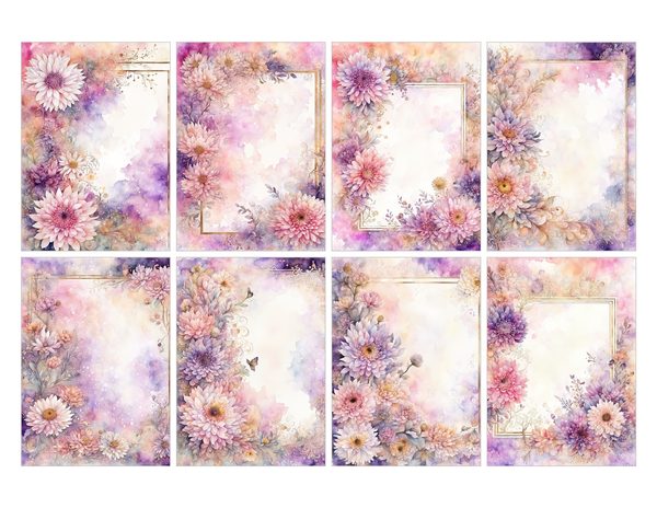 Blush Floral Frame Watercolor Digital Paper Kit: Printable Papers, Cards, Tags, Ephemera — image 27