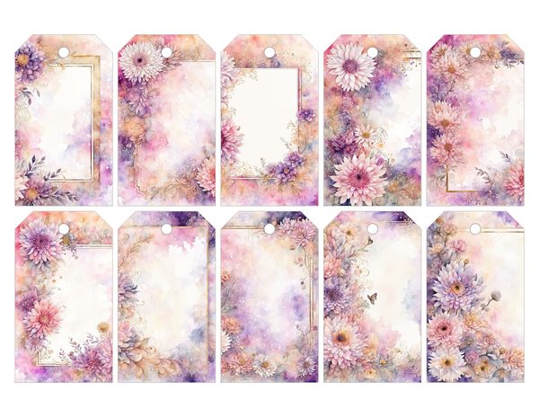 Blush Floral Frame Watercolor Digital Paper Kit: Printable Papers, Cards, Tags, Ephemera — image 28