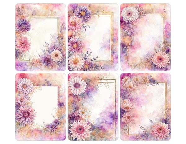 Blush Floral Frame Watercolor Digital Paper Kit: Printable Papers, Cards, Tags, Ephemera — image 29