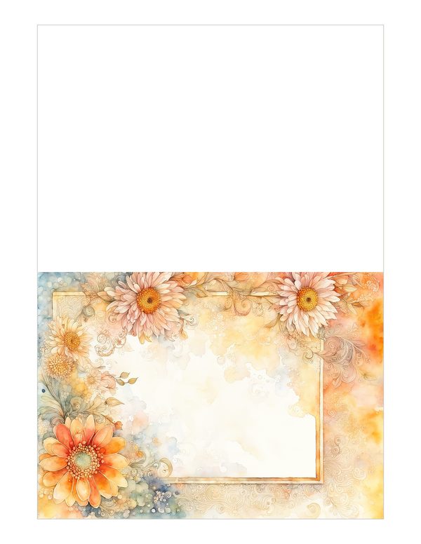 Peach Dahlia Border Watercolor Digital Paper Kit: Printable Papers, Cards, Tags, Ephemera — image 16