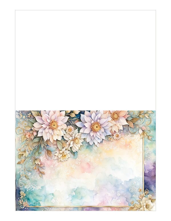 Dahlia Watercolor Paper Pack: Soft Blue Floral Frames 10 JPGs (Digital Download) — image 20