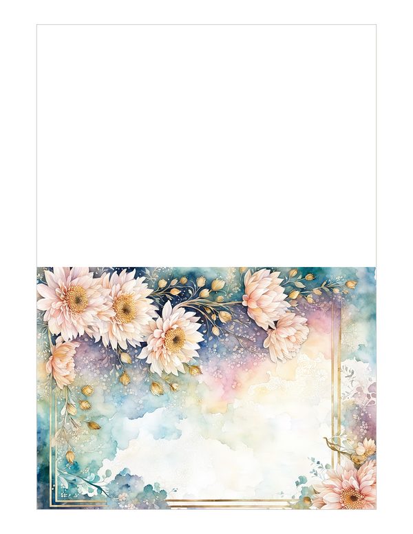 Dahlia Watercolor Paper Pack: Soft Blue Floral Frames 10 JPGs (Digital Download) — image 21