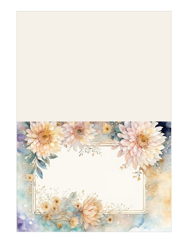 Beige Dahlia Frame Watercolor Digital Paper Kit: Printable Papers, Cards, Tags, Ephemera — image 11