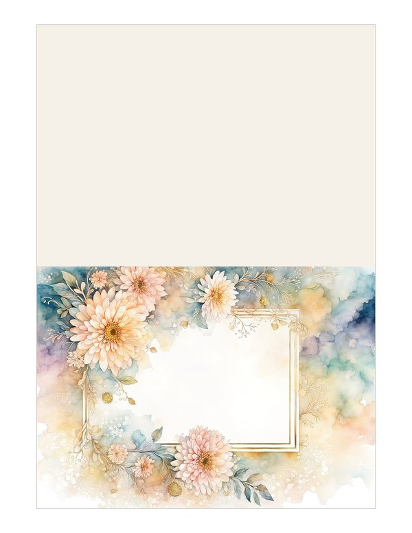 Beige Dahlia Frame Watercolor Digital Paper Kit: Printable Papers, Cards, Tags, Ephemera — image 12