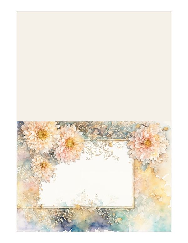 Beige Dahlia Frame Watercolor Digital Paper Kit: Printable Papers, Cards, Tags, Ephemera — image 13