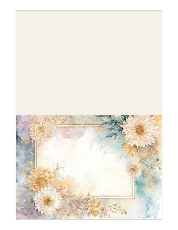 Beige Dahlia Frame Watercolor Digital Paper Kit: Printable Papers, Cards, Tags, Ephemera — image 14