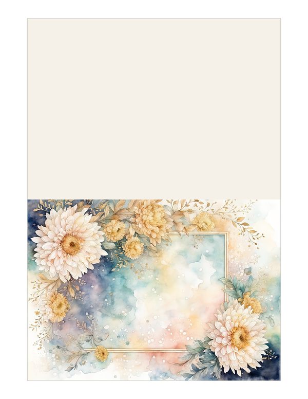 Beige Dahlia Frame Watercolor Digital Paper Kit: Printable Papers, Cards, Tags, Ephemera — image 15