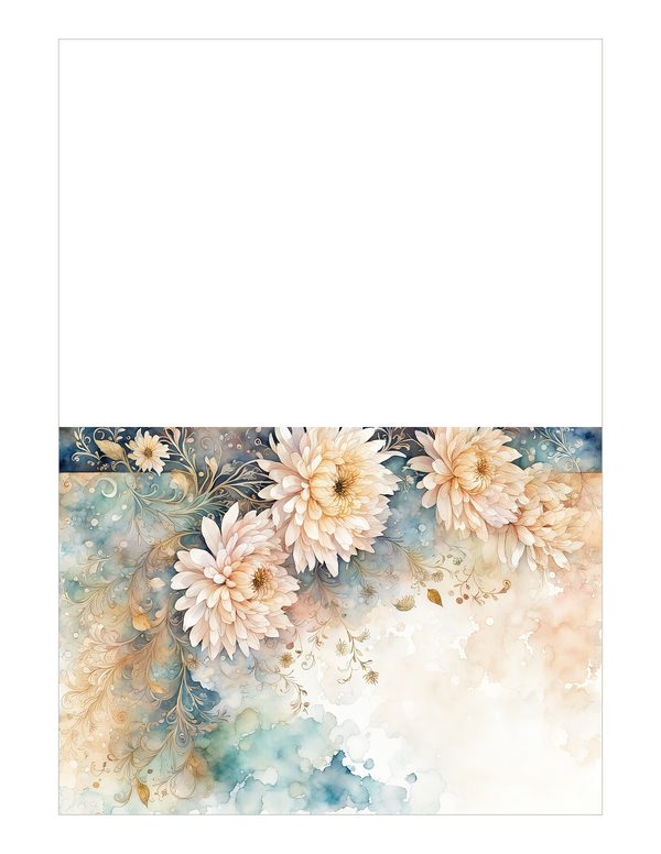 Beige Dahlia Frame Watercolor Digital Paper Kit: Printable Papers, Cards, Tags, Ephemera — image 16