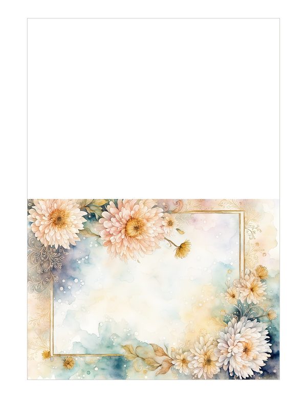 Beige Dahlia Frame Watercolor Digital Paper Kit: Printable Papers, Cards, Tags, Ephemera — image 17