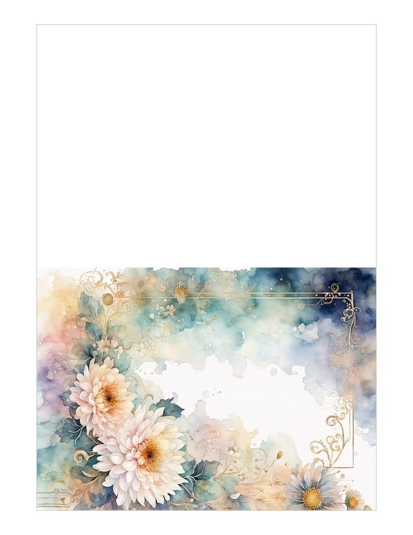 Beige Dahlia Frame Watercolor Digital Paper Kit: Printable Papers, Cards, Tags, Ephemera — image 18