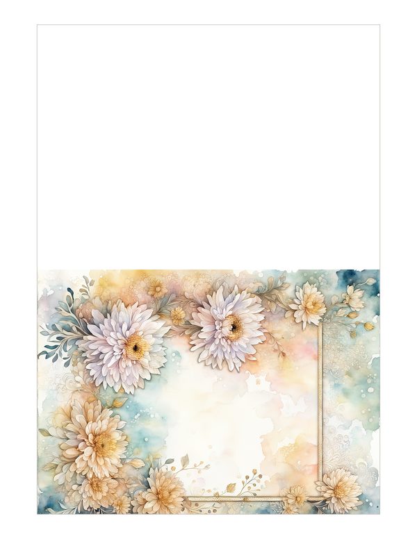 Beige Dahlia Frame Watercolor Digital Paper Kit: Printable Papers, Cards, Tags, Ephemera — image 20