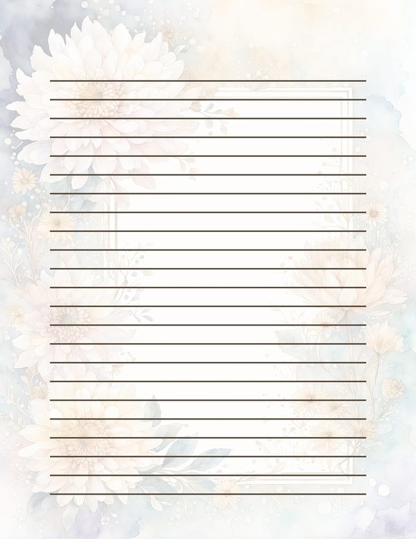Beige Dahlia Frame Watercolor Digital Paper Kit: Printable Papers, Cards, Tags, Ephemera — image 31