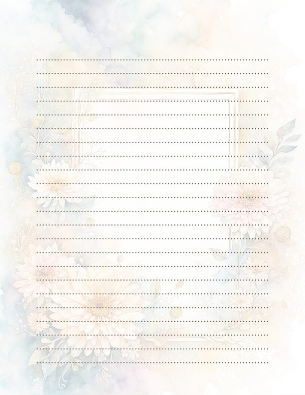 Beige Dahlia Frame Watercolor Digital Paper Kit: Printable Papers, Cards, Tags, Ephemera — image 32