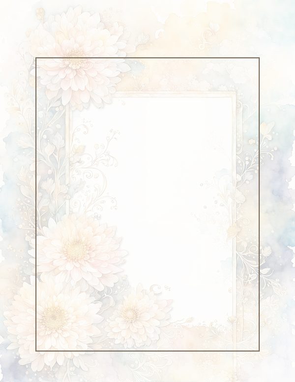 Beige Dahlia Frame Watercolor Digital Paper Kit: Printable Papers, Cards, Tags, Ephemera — image 33