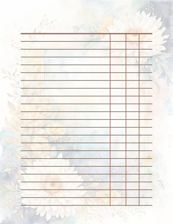 Beige Dahlia Frame Watercolor Digital Paper Kit: Printable Papers, Cards, Tags, Ephemera — image 35
