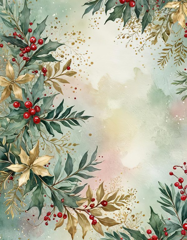 Gold Accent Floral Watercolor Digital Paper Kit: Printable Papers, Cards, Tags, Ephemera — image 4