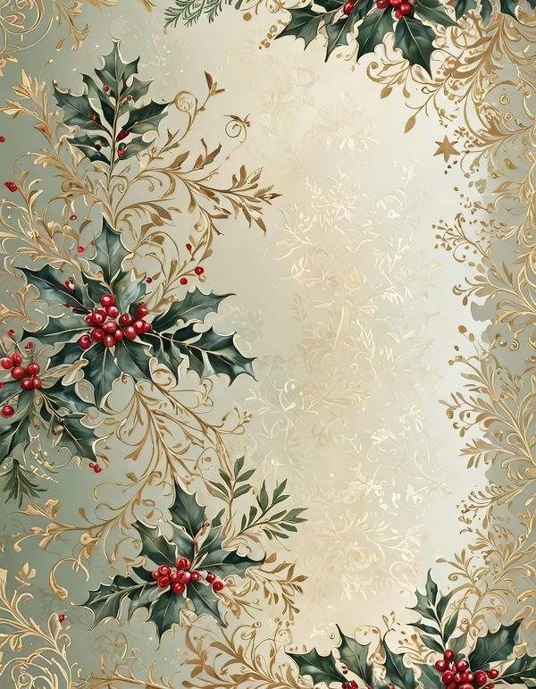 Gold Accent Floral Watercolor Digital Paper Kit: Printable Papers, Cards, Tags, Ephemera — image 6