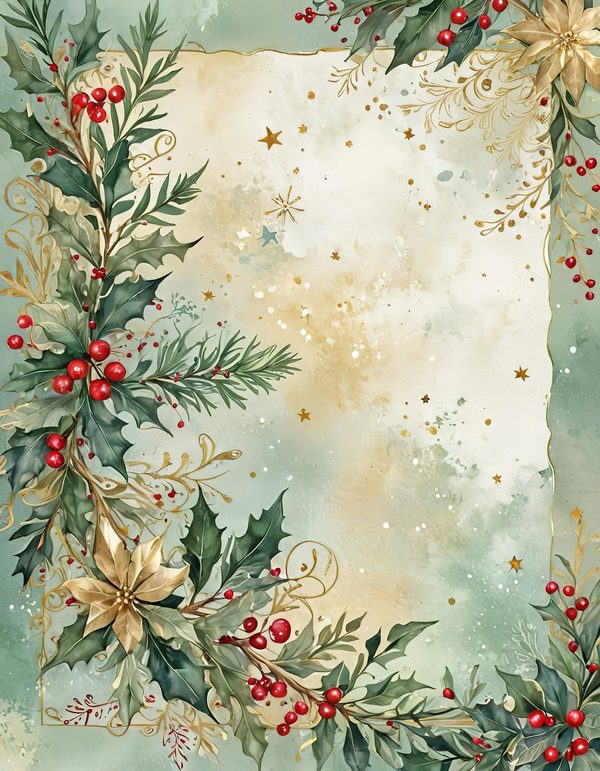 Gold Accent Floral Watercolor Digital Paper Kit: Printable Papers, Cards, Tags, Ephemera — image 7