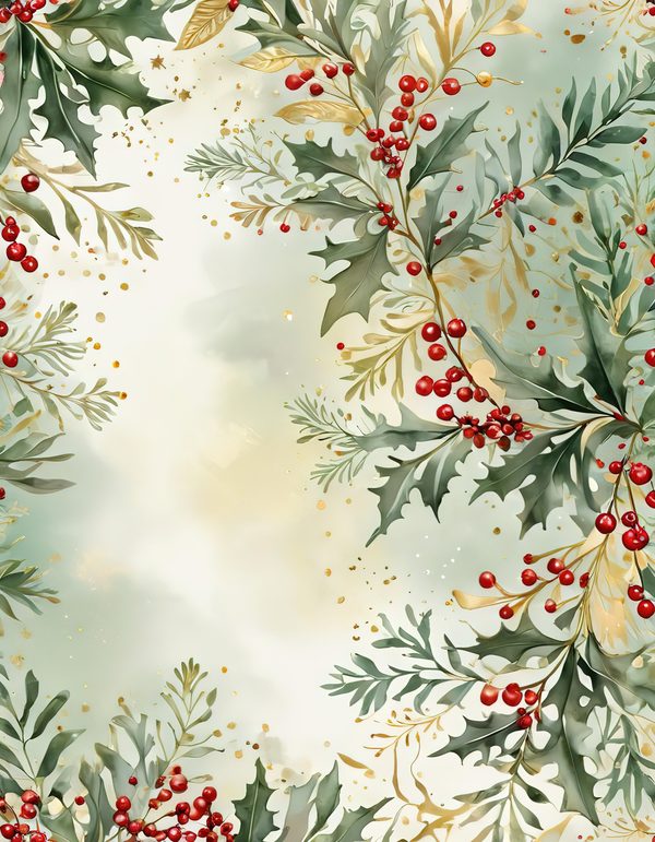 Gold Accent Floral Watercolor Digital Paper Kit: Printable Papers, Cards, Tags, Ephemera — image 11