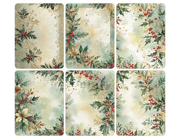 Gold Accent Floral Watercolor Digital Paper Kit: Printable Papers, Cards, Tags, Ephemera — image 31