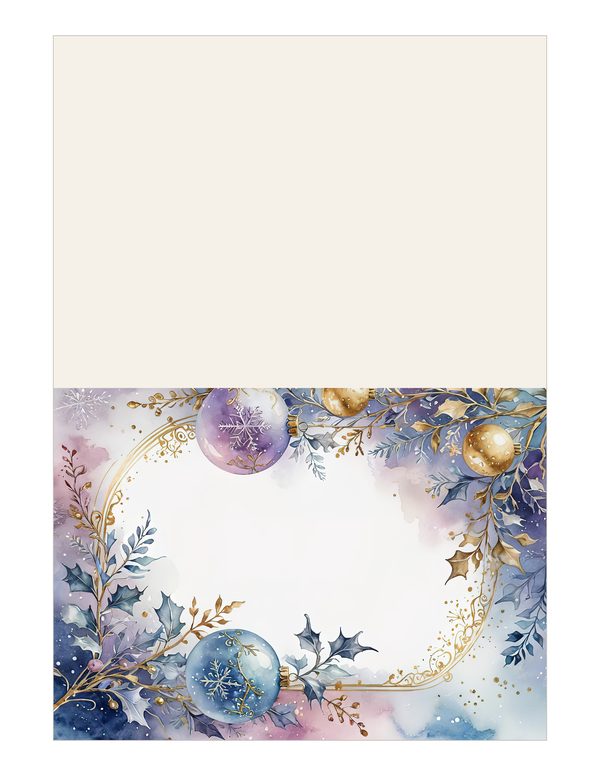 Christmas Ornament Border Watercolor Digital Paper Kit: Printable Papers, Cards, Tags, Ephemera — image 12
