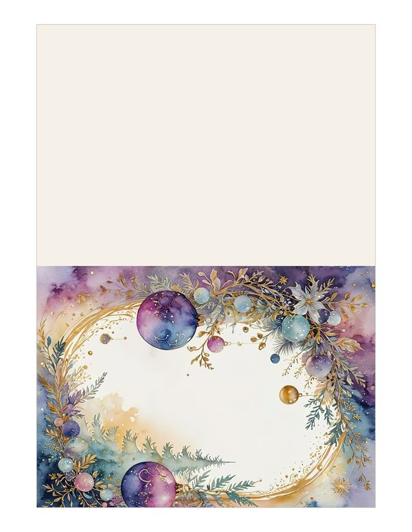 Christmas Ornament Border Watercolor Digital Paper Kit: Printable Papers, Cards, Tags, Ephemera — image 14