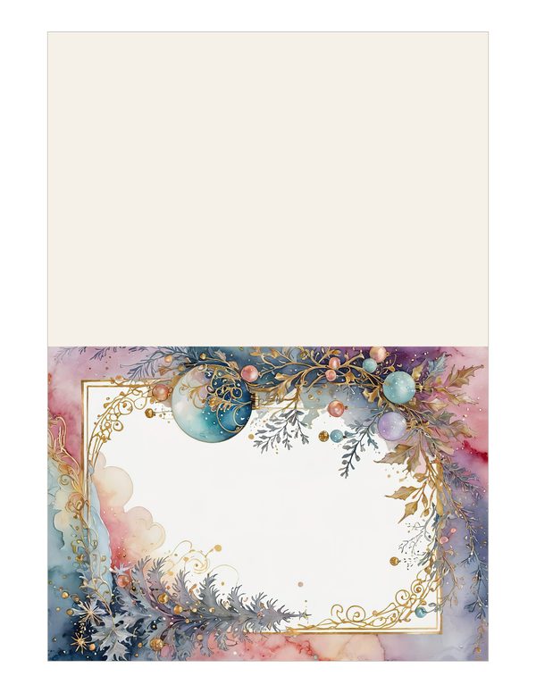 Christmas Ornament Border Watercolor Digital Paper Kit: Printable Papers, Cards, Tags, Ephemera — image 15