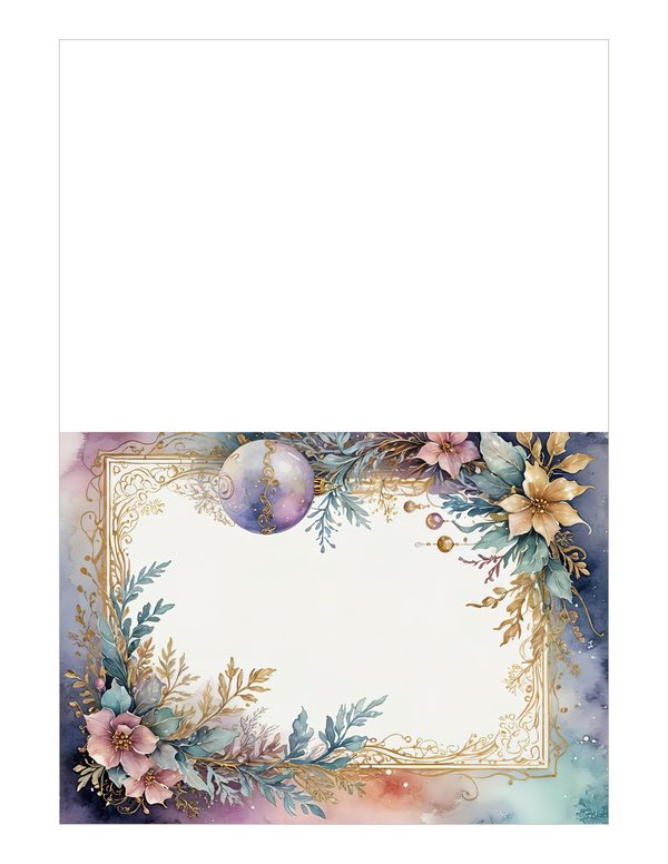 Christmas Ornament Border Watercolor Digital Paper Kit: Printable Papers, Cards, Tags, Ephemera — image 21