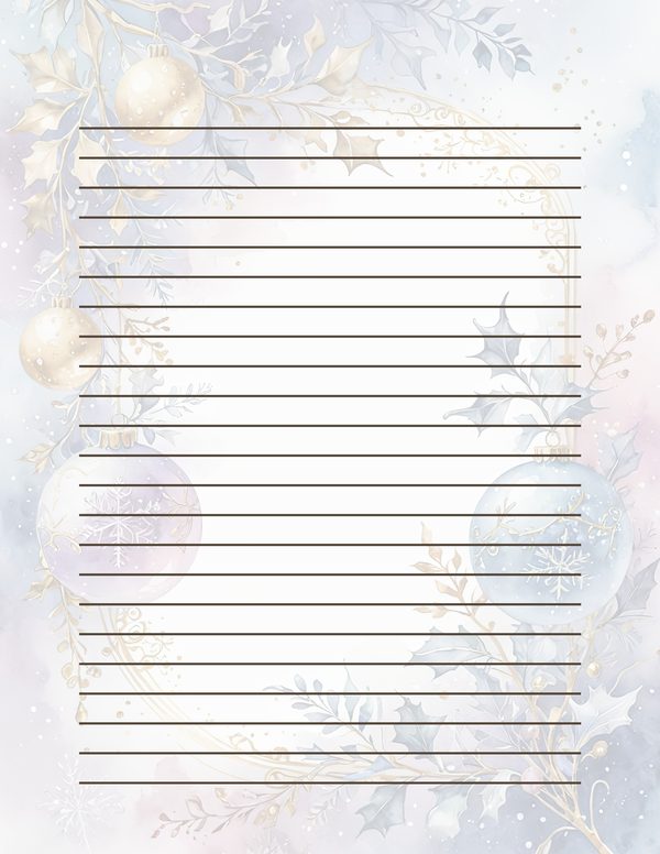 Christmas Ornament Border Watercolor Digital Paper Kit: Printable Papers, Cards, Tags, Ephemera — image 32