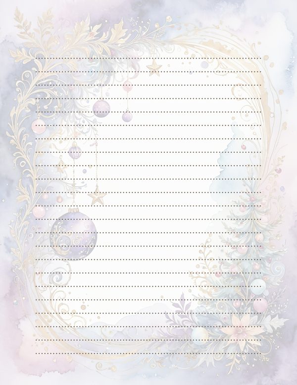 Christmas Ornament Border Watercolor Digital Paper Kit: Printable Papers, Cards, Tags, Ephemera — image 33