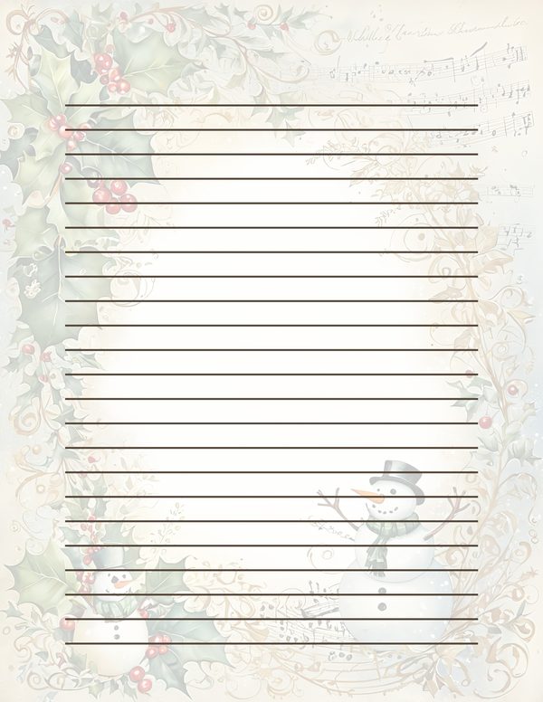 Snowman and Holly Watercolor Digital Paper Kit: Printable Papers, Cards, Tags, Ephemera — image 32
