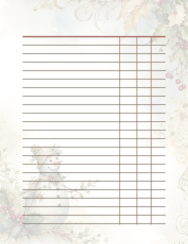 Snowman and Holly Watercolor Digital Paper Kit: Printable Papers, Cards, Tags, Ephemera — image 36