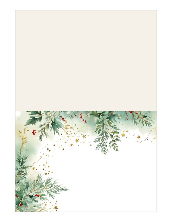 Sage Green Christmas Foliage Border: Holiday Card Digital Paper (JPG) — image 12