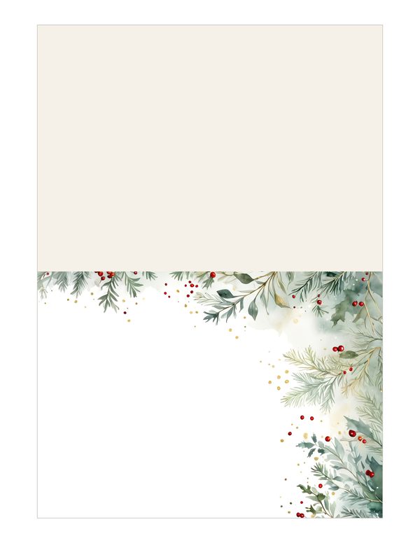 Sage Green Christmas Foliage Border: Holiday Card Digital Paper (JPG) — image 13