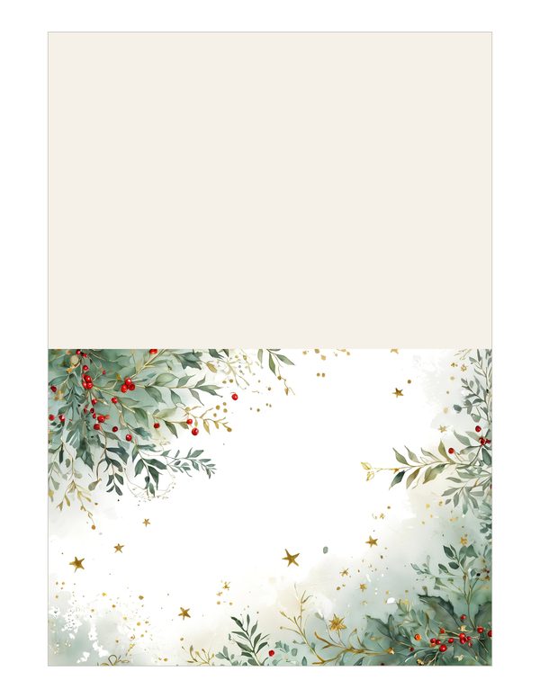 Sage Green Christmas Foliage Border: Holiday Card Digital Paper (JPG) — image 14