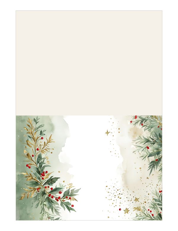 Sage Green Christmas Foliage Border: Holiday Card Digital Paper (JPG) — image 15