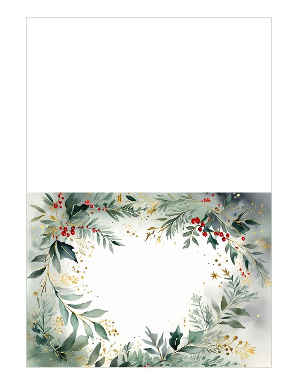 Sage Green Christmas Foliage Border: Holiday Card Digital Paper (JPG) — image 19