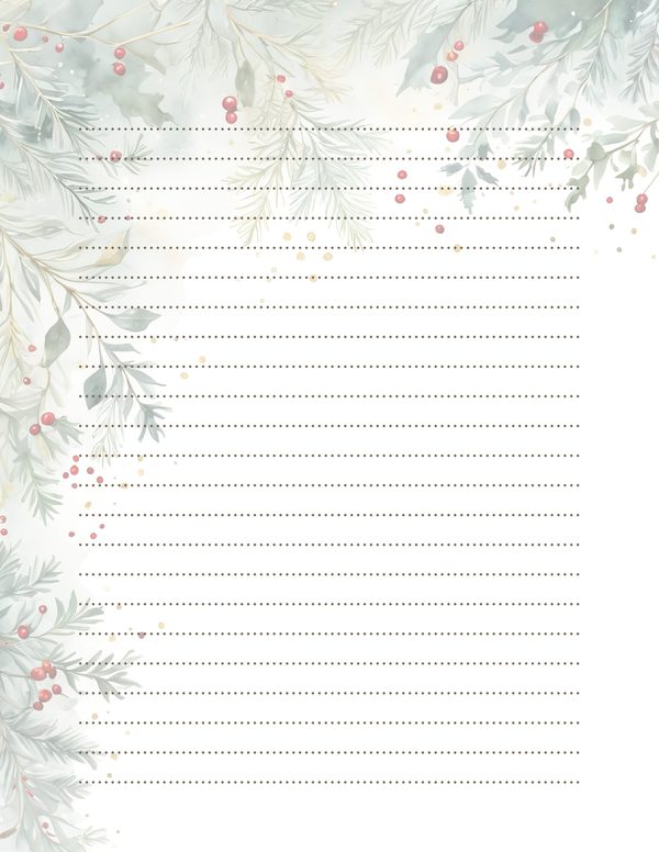 Sage Green Christmas Foliage Border: Holiday Card Digital Paper (JPG) — image 33