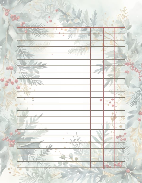 Sage Green Christmas Foliage Border: Holiday Card Digital Paper (JPG) — image 36