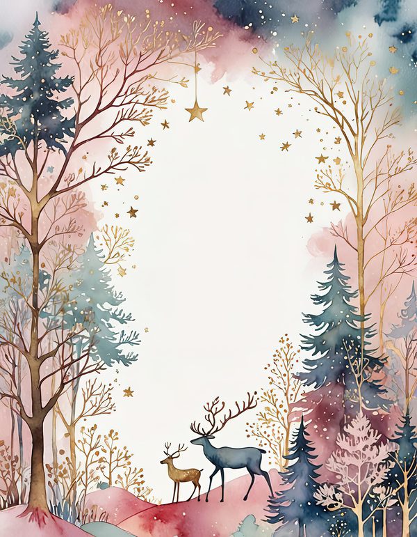 Scandinavian Forest Watercolor Digital Paper Kit: Printable Papers, Cards, Tags, Ephemera — image 2