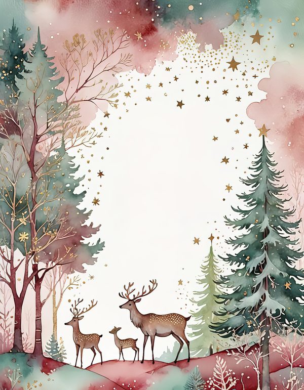 Scandinavian Forest Watercolor Digital Paper Kit: Printable Papers, Cards, Tags, Ephemera — image 4