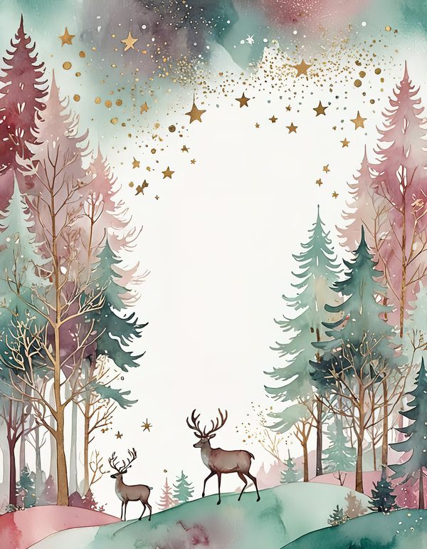 Scandinavian Forest Watercolor Digital Paper Kit: Printable Papers, Cards, Tags, Ephemera — image 5