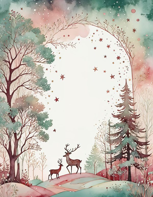 Scandinavian Forest Watercolor Digital Paper Kit: Printable Papers, Cards, Tags, Ephemera — image 6