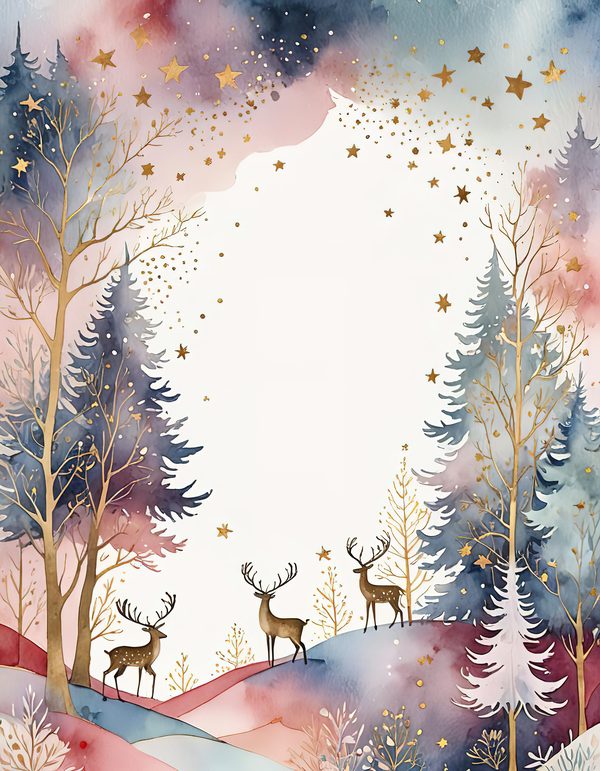 Scandinavian Forest Watercolor Digital Paper Kit: Printable Papers, Cards, Tags, Ephemera — image 7