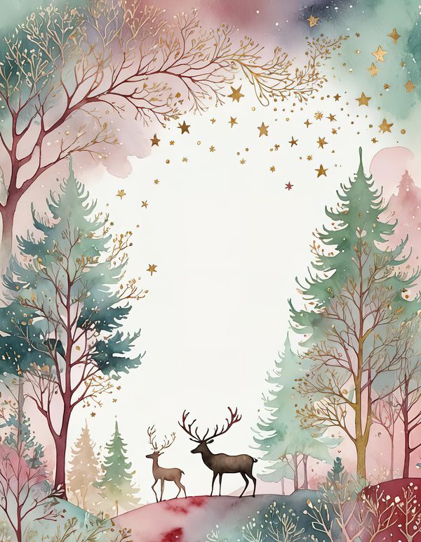 Scandinavian Forest Watercolor Digital Paper Kit: Printable Papers, Cards, Tags, Ephemera — image 8
