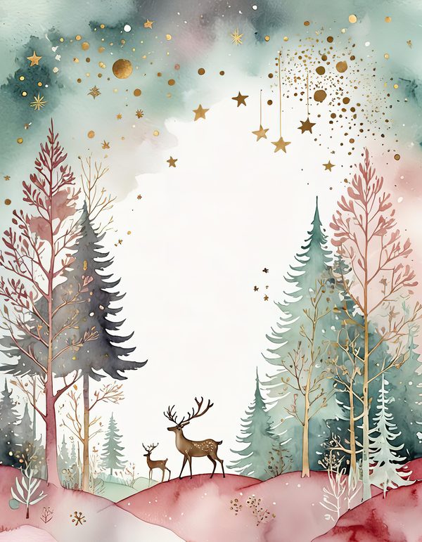 Scandinavian Forest Watercolor Digital Paper Kit: Printable Papers, Cards, Tags, Ephemera — image 9