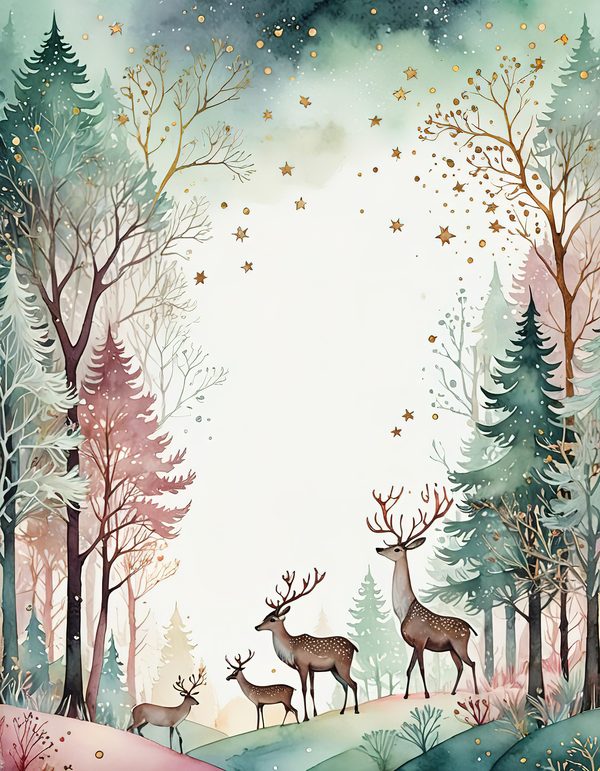 Scandinavian Forest Watercolor Digital Paper Kit: Printable Papers, Cards, Tags, Ephemera — image 10